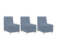 Vidaxl Sofa Chiar 3 Pcs Bleu 55 X 74 X 82 Cm Tissu En Velours Côtelé