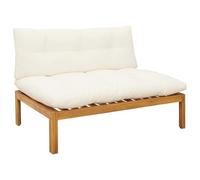 vidaXL Sofa de Jardin Milieu Blanc Naturel et Crème Bois d'acacia