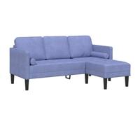 vidaXL Sofa en L 3 Places en Jean Bleu 160 cm en Tissu