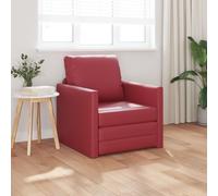 Vidaxl Sofa-Lit 2 En 1 Bourgogne 74x77x81 Cm Faux Cuir