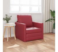 Vidaxl Sofa-Lit 2 En 1 Bourgogne 74x77x81 Cm Faux Cuir