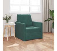 vidaXL Sofa-Lit 2-en-1 Vert Foncé 74x77x81 cm Velours