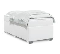 Vidaxl Sommier À Lattes De Lit Avec Matelas Blanc 100x200cm Similicuir Blanc