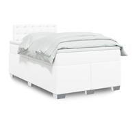 Vidaxl Sommier À Lattes De Lit Avec Matelas Blanc 120x200cm Similicuir Blanc