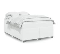 Vidaxl Sommier À Lattes De Lit Avec Matelas Blanc 140x190cm Similicuir Blanc