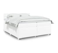 Vidaxl Sommier À Lattes De Lit Avec Matelas Blanc 200x200cm Similicuir Blanc
