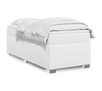 Vidaxl Sommier À Lattes De Lit Avec Matelas Blanc 90x190 Cm Similicuir Blanc