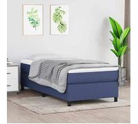 vidaXL Sommier à lattes de lit avec matelas Bleu 100x200 cm Tissu 3144405