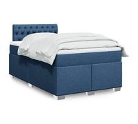 vidaXL Sommier à lattes de lit avec matelas bleu 120x190 cm tissu