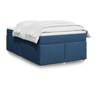 vidaXL Sommier à lattes de lit avec matelas bleu 120x190 cm tissu