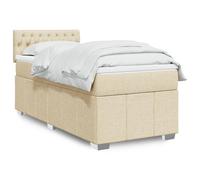vidaXL Sommier à lattes de lit avec matelas Crème 100x200 cm Tissu