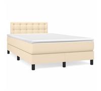 vidaXL Sommier à lattes de lit avec matelas rembourré Taupe 100x200 cm Tissu