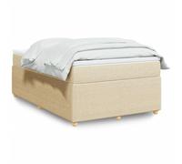 vidaXL Sommier à lattes de lit avec matelas crème 120x190 cm tissu