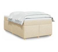 Vidaxl Sommier À Lattes De Lit Avec Matelas Crème 120x190 Cm Tissu