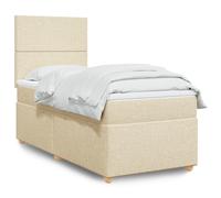 vidaXL Sommier à lattes de lit avec matelas Crème 80x200 cm Tissu