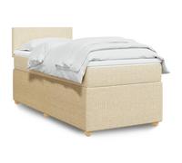 vidaXL Sommier à lattes de lit avec matelas Crème 80x200 cm Tissu