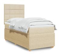 vidaXL Sommier à lattes de lit avec matelas Crème 80x200 cm Tissu