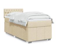 vidaXL Sommier à lattes de lit avec matelas Crème 80x200 cm Tissu