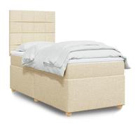 vidaXL Sommier à lattes de lit avec matelas Crème 80x200 cm Tissu