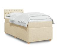 vidaXL Sommier à lattes de lit avec matelas Crème 80x200 cm Tissu