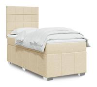 vidaXL Sommier à lattes de lit avec matelas Crème 80x200 cm Tissu