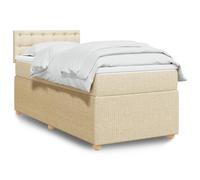 vidaXL Sommier à lattes de lit avec matelas Crème 80x200 cm Tissu