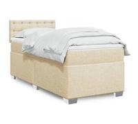 vidaXL Sommier à lattes de lit avec matelas Crème 80x200 cm Tissu
