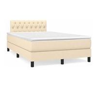 vidaXL Sommier à Lattes de Lit avec Matelas et LED, Lit Rembourré, Lit Double, Lit Adulte de Chambre à Coucher Intérieur, 3270065 Beige G