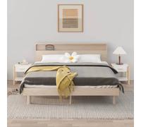 vidaXL Sommier à lattes de lit avec matelas gris 120x190 cm similicuir