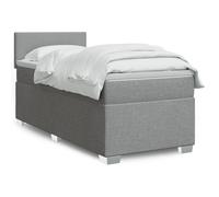 vidaXL Sommier à lattes de lit avec matelas Gris clair 100x200cm Tissu