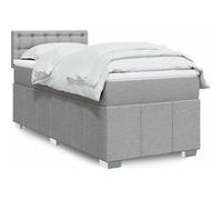 vidaXL Sommier à lattes de lit avec matelas Gris clair 100x200cm Tissu 3286993 Gris G
