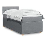 Vidaxl Sommier À Lattes De Lit Avec Matelas Gris Clair 100x200cm Tissu Gris