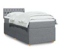 vidaXL Sommier à lattes de lit avec matelas Gris clair 100x200cm Tissu 3289674 Gris G