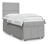 vidaXL Sommier à lattes de lit avec matelas Gris clair 100x200cm Tissu 3293872 Gris G