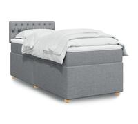 vidaXL Sommier à lattes de lit avec matelas Gris clair 100x200cm Tissu Gris