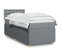 vidaXL Sommier à lattes de lit avec matelas Gris clair 100x200cm Tissu Gris