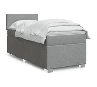 vidaXL Sommier à lattes de lit avec matelas Gris clair 100x200cm Tissu Gris