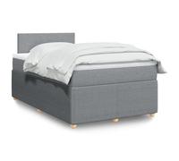 vidaXL Sommier à lattes de lit avec matelas Gris clair 120x200cm Tissu