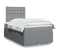 vidaXL Sommier à lattes de lit avec matelas Gris clair 120x200cm Tissu