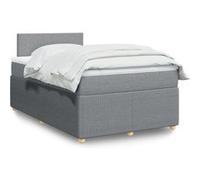vidaXL Sommier à lattes de lit avec matelas Gris clair 120x200cm Tissu 3287416 Gris G