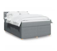 vidaXL Sommier à lattes de lit avec matelas Gris clair 140x190cm Tissu