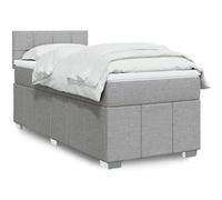 vidaXL Sommier à lattes de lit avec matelas gris clair 80x200 cm tissu 3289195 Gris G