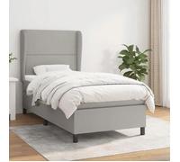 Vidaxl Sommier À Lattes De Lit Avec Matelas Gris Clair 90x200 Cm Tissu Gris