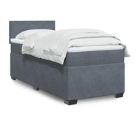 vidaXL Lit boxspring 3288529 avec matelas velours gris foncé 100x200 cm