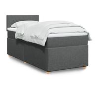 vidaXL Sommier à lattes de lit avec matelas Gris foncé 100x200cm Tissu