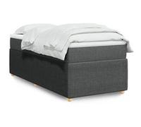 vidaXL Sommier à lattes de lit avec matelas Gris foncé 100x200cm Tissu 3285547 Gris G