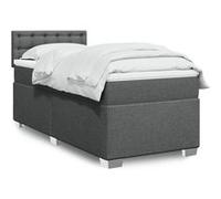 Vidaxl Sommier À Lattes De Lit Avec Matelas Gris Foncé 100x200cm Tissu Gris