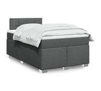vidaXL Sommier à lattes de lit avec matelas gris foncé 120x190cm tissu