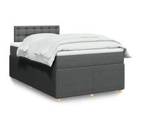 vidaXL Sommier à lattes de lit avec matelas gris foncé 120x190cm tissu