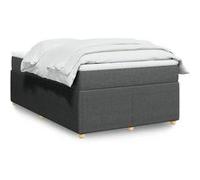 vidaXL Sommier à lattes de lit avec matelas gris foncé 120x190cm tissu 3285554 Gris G